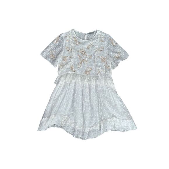 Anthropologie Ranna Gill Basilia Embroidered Mini Dress Babydoll Swing Boho XS - Picture 2 of 12